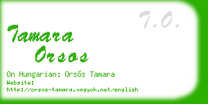 tamara orsos business card