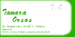 tamara orsos business card